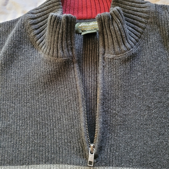 EDDIE BAUER 1/4 Zip Heavy Pullover Sweater Gray XXL - Picture 2 of 4